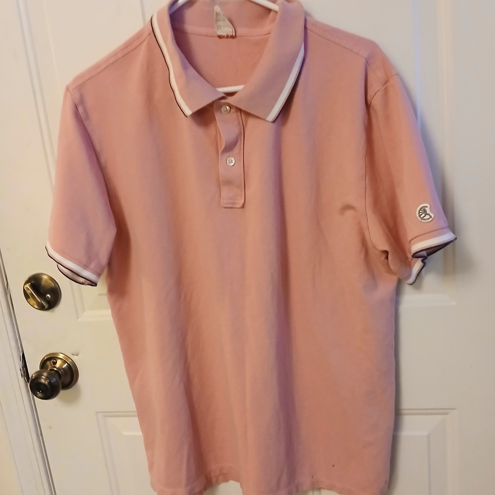 Champion Men's Pink Polo with White & Black Trim